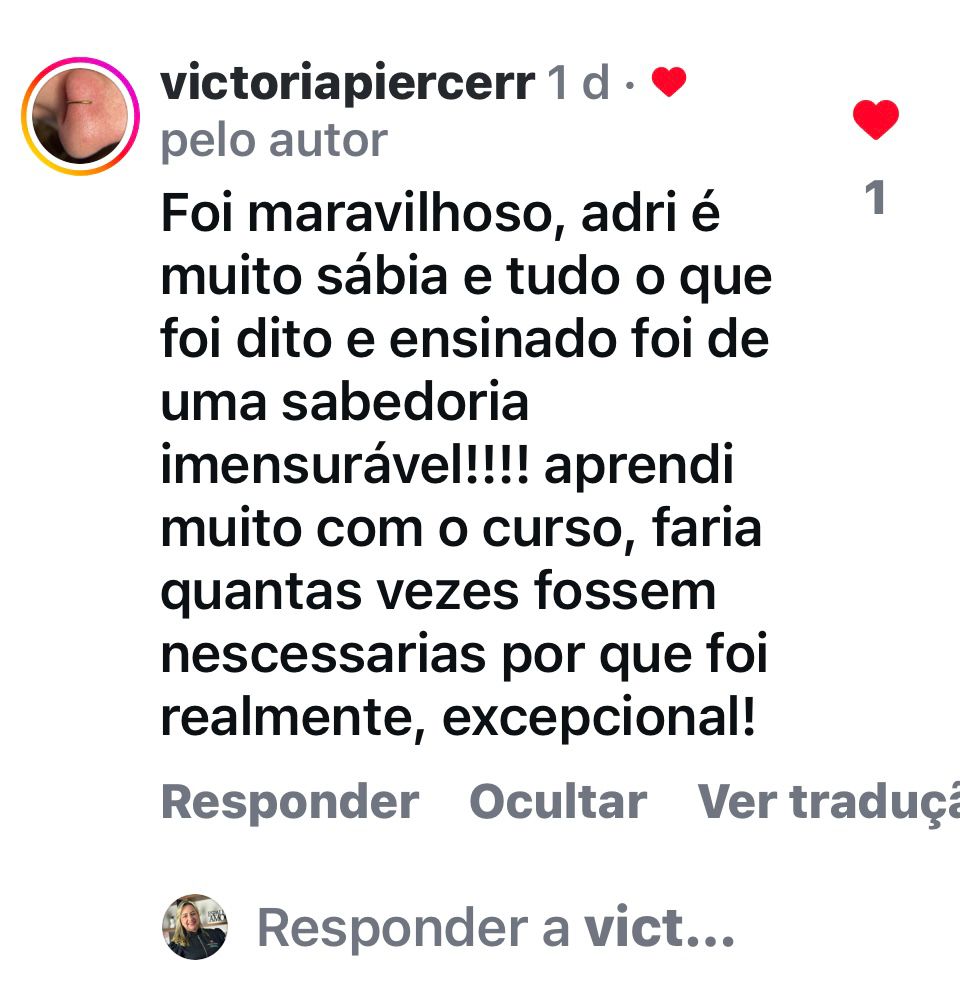 Depoimento de aluna sobre o curso
